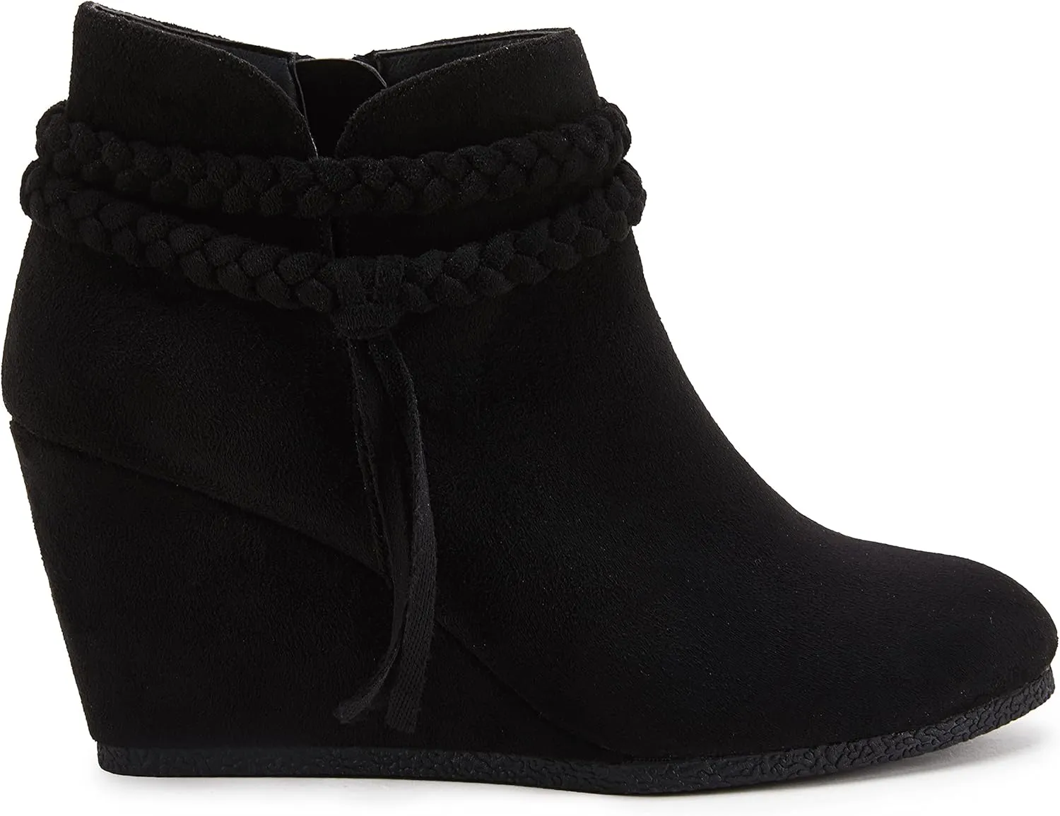 Womens Wedge Ankle Boots Braided Fringe Strap Western Heeled Fall Booties Dress Shoes