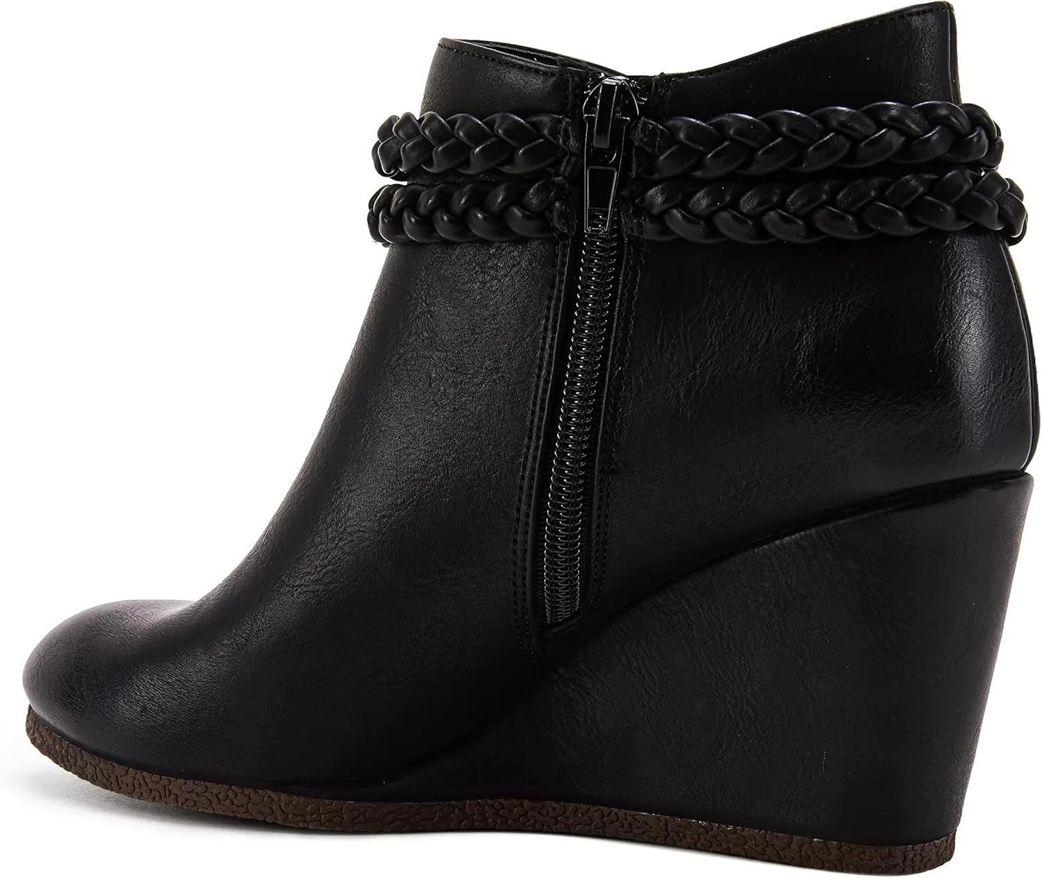 Womens Wedge Ankle Boots Braided Fringe Strap Western Heeled Fall Booties Dress Shoes