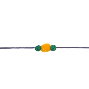 Woven bead and pom pom rakhi
