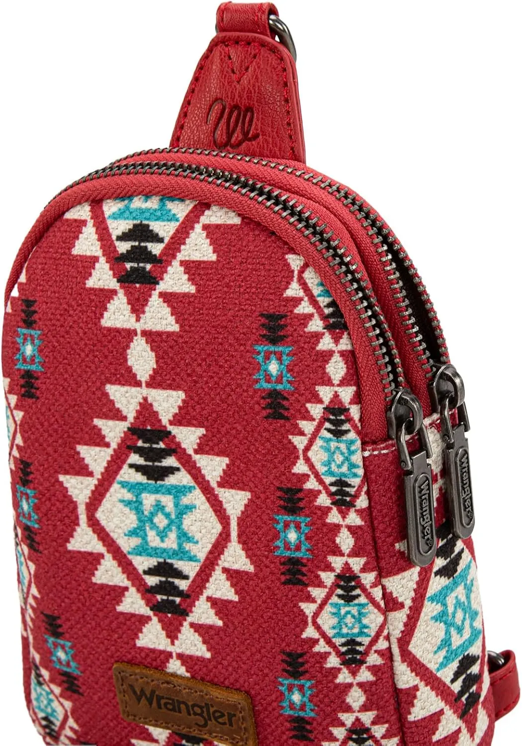 Wrangler Aztec Crossbody Sling Bags for Women Southwestern Print Purse with Detachable Strap