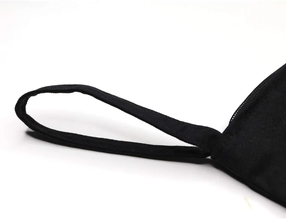 Wristlet Cotton Canvas Zipper Cosmetic Bag Makeup Bags Tool Organizer with Cotton Lining, 5.11"x7.48", Black, Pack of 4