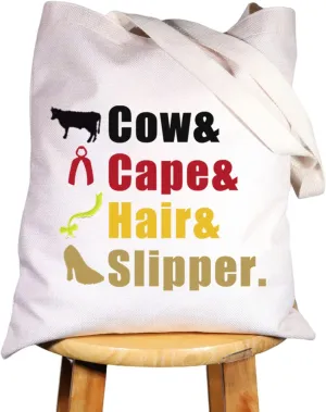 WZMPA Into Woods Musical Cosmetic Makeup Bag Musical Theatre Fans Gift Cow&Cape&Hair&Slipper Musical Makeup Zipper Pouch Bag For Women Girls (Cow&Cape&Hair&Slipper Tote)