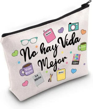 WZMPA JW Pioneer Cosmetic Makeup Bag JW Spanish Pioneer Gifts No Hay Vida Mejor Zipper Pouch Bag For Women Girls (No Hay Vida)