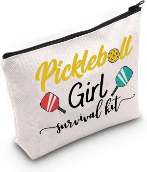 WZMPA Pickleball Girl Cosmetic Makeup Bag Pickleball Player Gift Pickleball Girl Survival Kit Makeup Zipper Pouch Bag Pickleball Training Gift (Pickleball Girl)