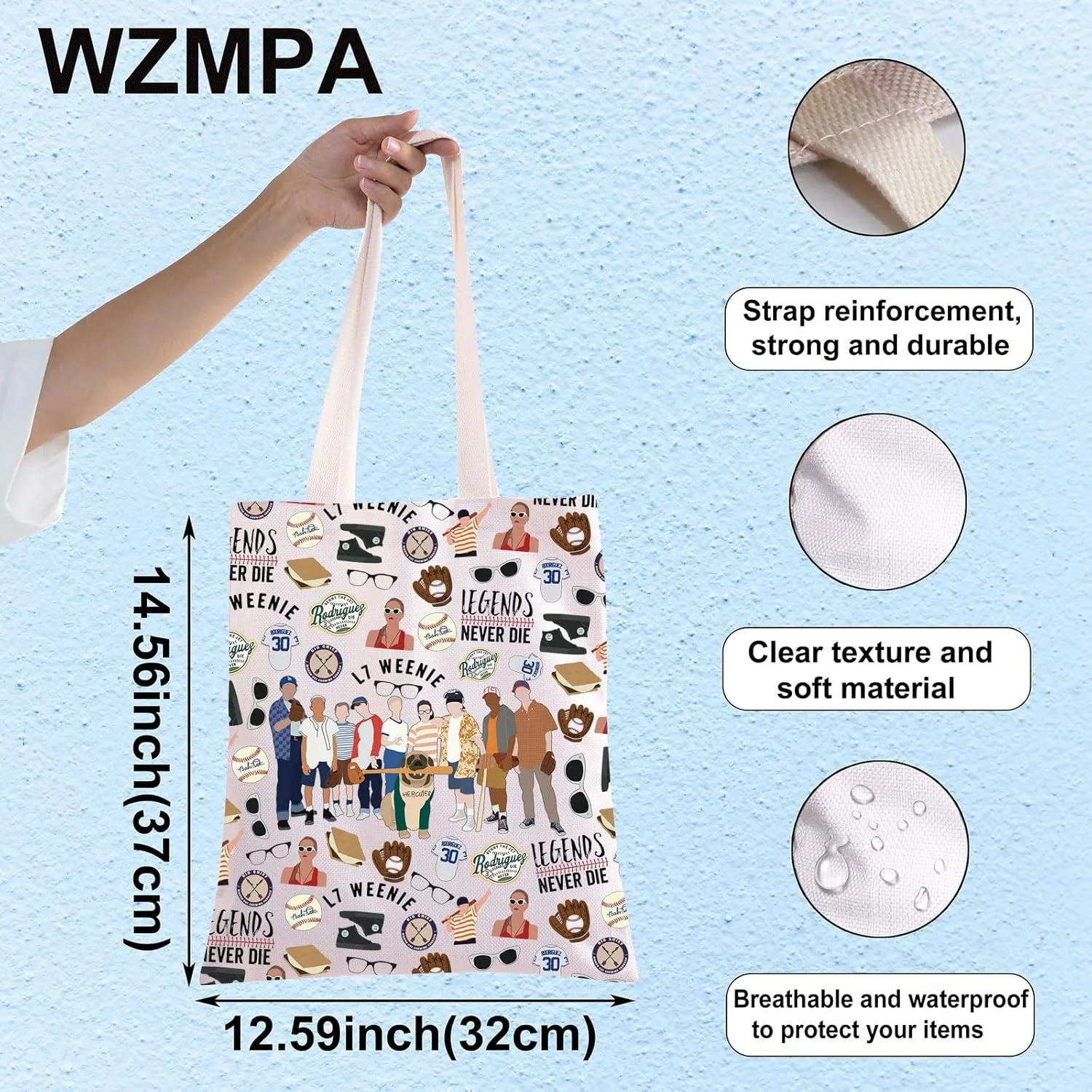 WZMPA Scotty & Benny Travel Makeup Bag Scotty & Benny Fans Gift The Jet Rodriguez Benny Zipper Bag Benny Baseball Inspired Gift (legends never die TG)