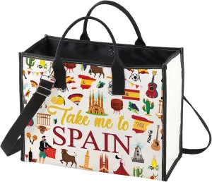 WZMPA Spain Travel Cosmetic Bag Spanish Souvenir Gift Take Me To Spain Zipper Pouch Bag Spain Vacation Gift (Take Spain BG)