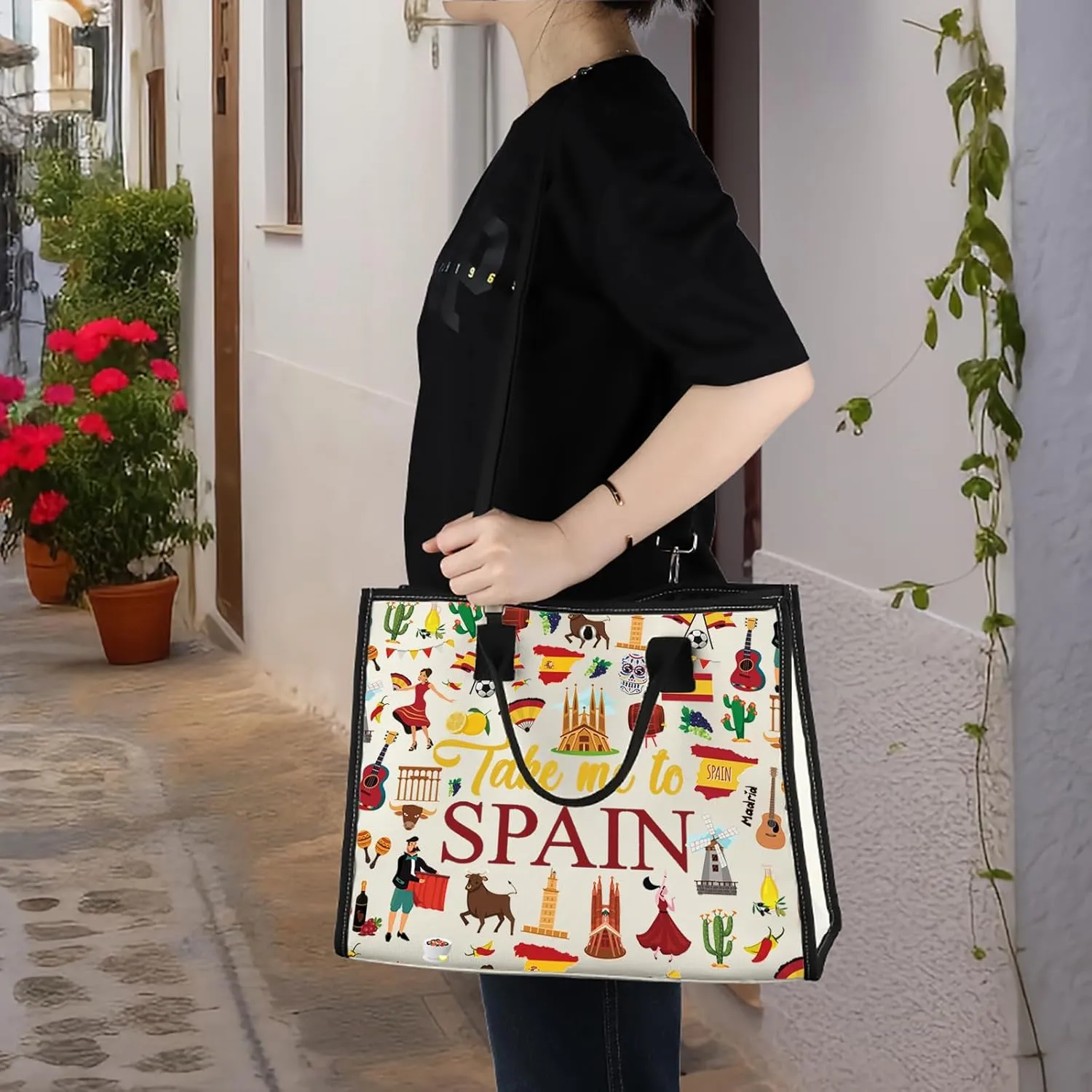 WZMPA Spain Travel Cosmetic Bag Spanish Souvenir Gift Take Me To Spain Zipper Pouch Bag Spain Vacation Gift (Take Spain BG)