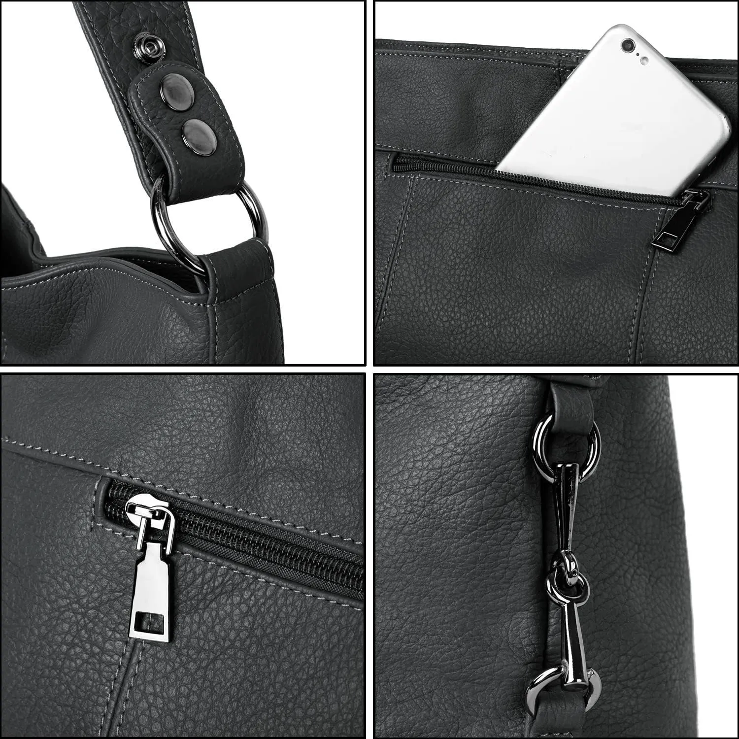 YALUXE Genuine Leather Shoulder Bags Stylish Hobo Handbags Purses Crossbody Bags for Women