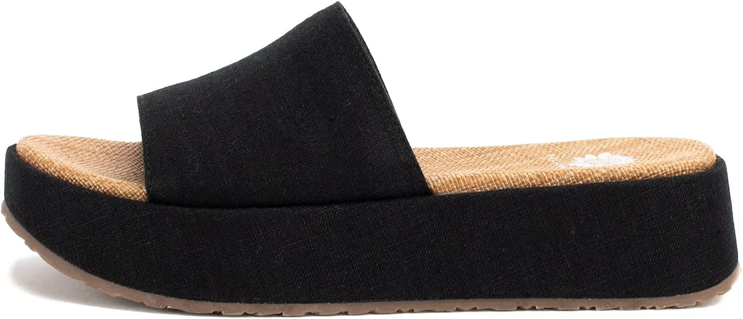 Yellow Box Women's Anatto Flatform Sandal, Wedge Flatform Slide, Round Toe, Medium-High Heel, Fashion Sandals