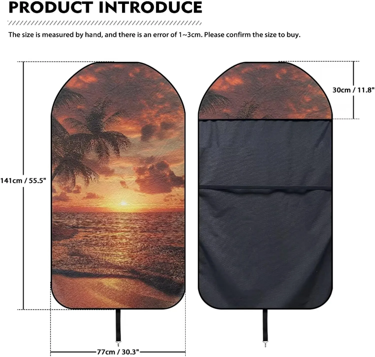 Yewattles Beach Sunset Non-Slip Bucket Towel Seat Cover Waterproof Sweat Seat Cover Universal Fit Car Van Sedan Truck SUV Running Hiking Swimming Gym Beach Surfing Activities Machine Washable