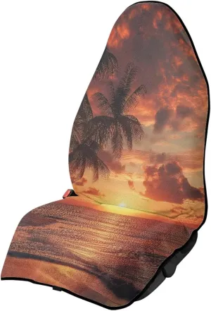 Yewattles Beach Sunset Non-Slip Bucket Towel Seat Cover Waterproof Sweat Seat Cover Universal Fit Car Van Sedan Truck SUV Running Hiking Swimming Gym Beach Surfing Activities Machine Washable