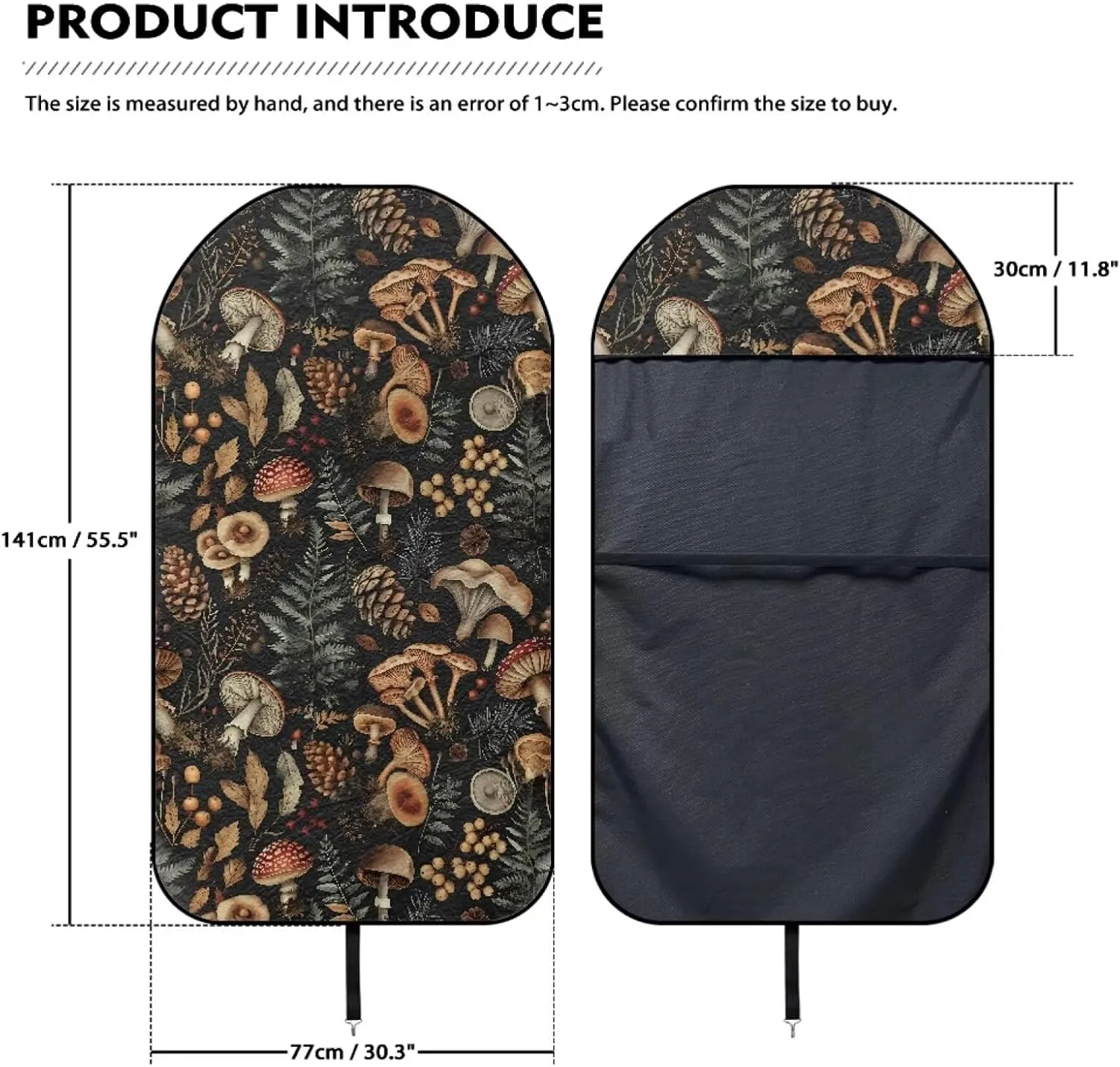 Yewattles Mushroom Pattern Non-Slip Bucket Towel Seat Cover Waterproof Sweat Seat Cover Universal Fit Car Van Sedan Truck SUV Running Hiking Swimming Gym Beach Surfing Activities Machine Washable