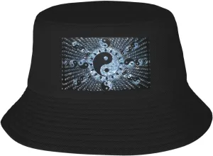Ying Yang Diagram Print Fisherman's Hat Breathable Bucket Hats Fishing Cap Beach Travel Outdoor Activities Black