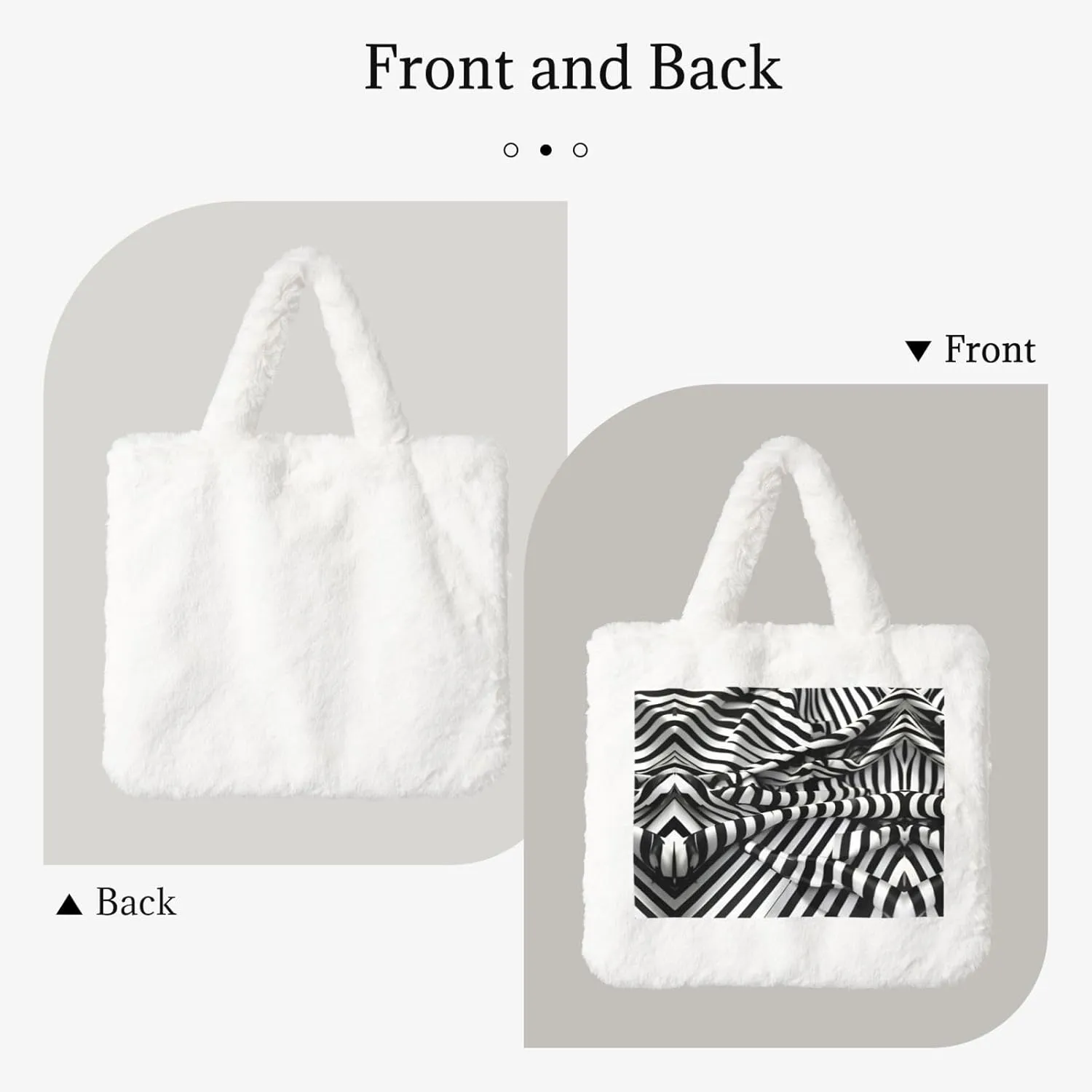 Zebra-Like Print Printing Fluffy Shoulder Bag Ladies Plush Underarm Bag Tote Bag Furry Purse Handbag For Work Travel