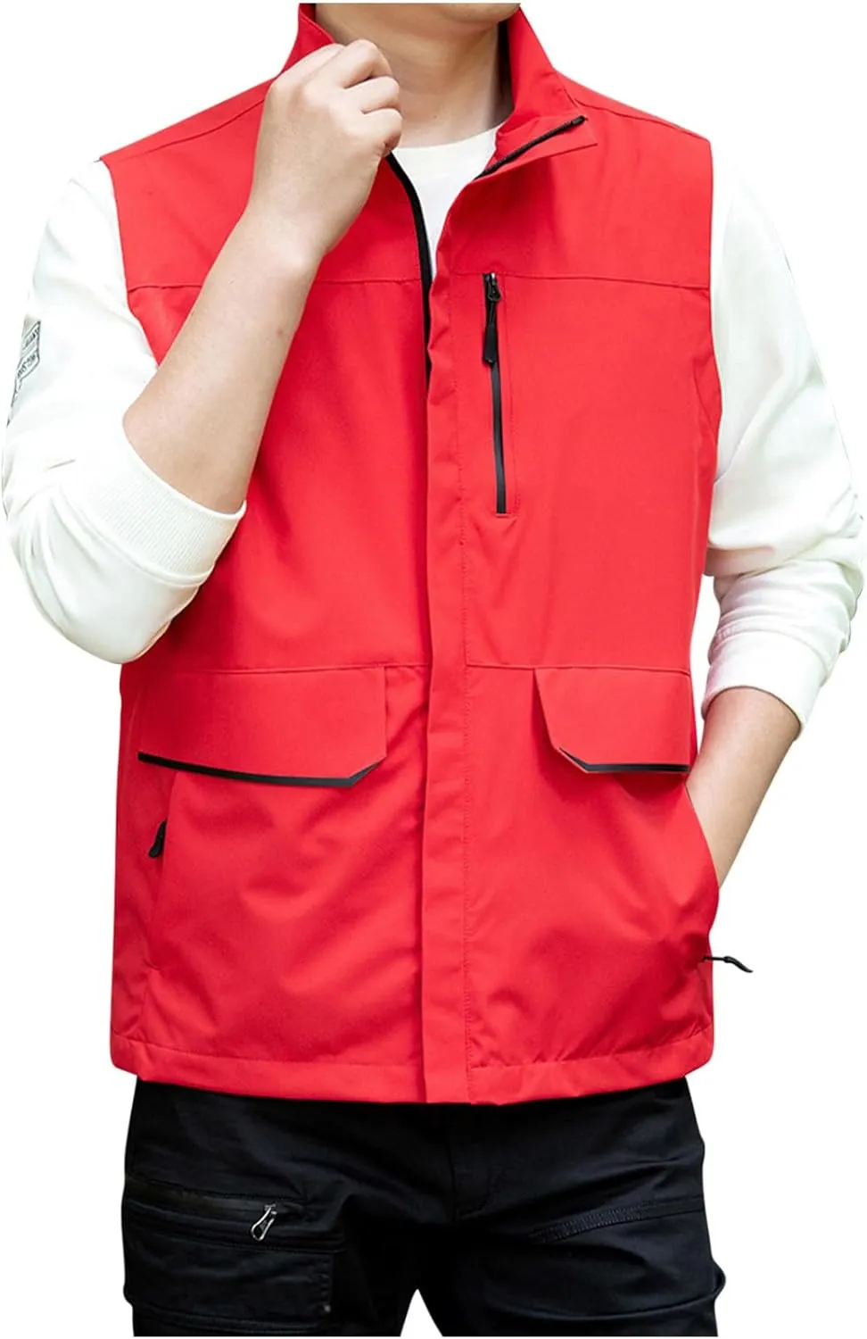 Zeiyignr Men's Golf Lightweight Photo Vest Travel Hunting Fishing Vest Sleeveless Outdoor Work Jacket with Multi Pockets