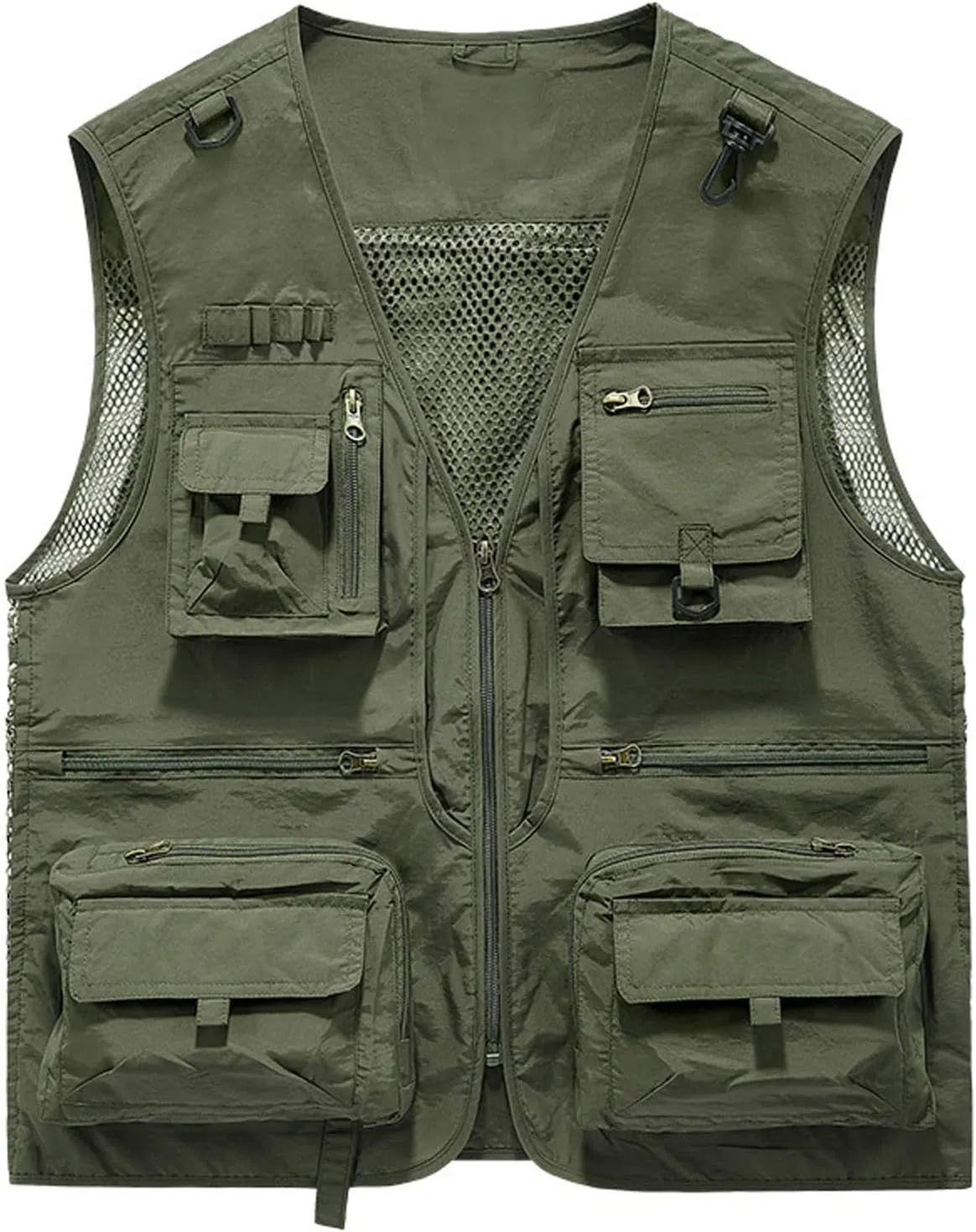 Zeiyignr Unisex Mesh Breathable Fishing Vest Multi-Pockets Photography Travel Hiking Waistcoat Jacket for Adult and Youth