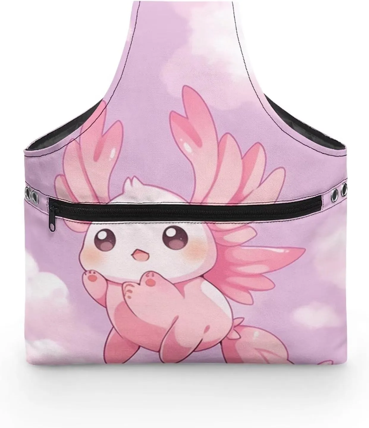 ZUXONGSY Axolotl Yarn Bags for Crocheting Portable Knitting Bag Pink Yarn Storage Organzier Holding Knitting Needles,Large